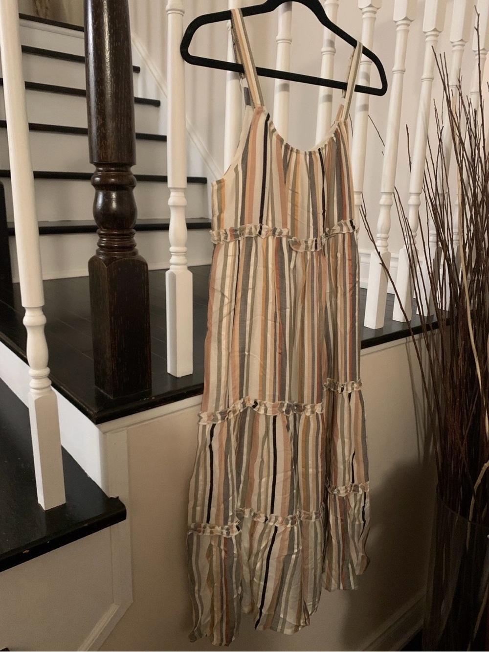 ILLA ILLA Striped Maxi Dress in Beige, Cream, Tan